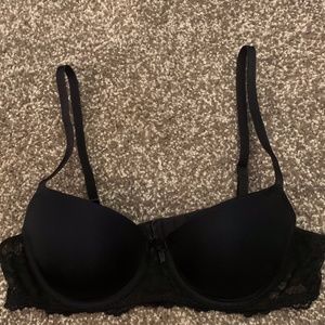 Black Lace Bra with Bow- 34A